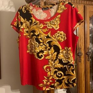 Red Black and Gold Blouse